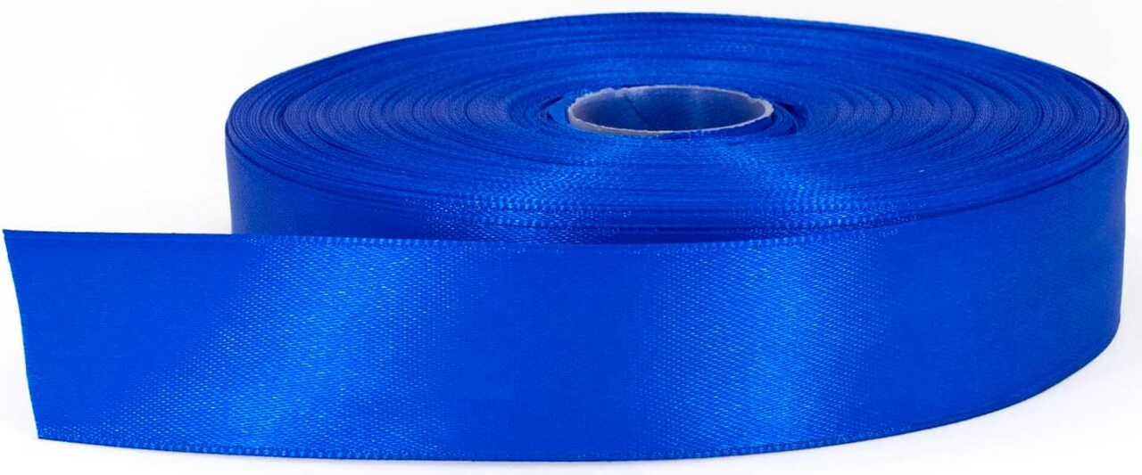 Royal Blue Satin Ribbon, 1 inch x 50 Yards, Double Face Solid Color, Thick and Durable Ribbon Roll, 100% Polyester Ribbon for Gift Wrapping, Crafts, Hair and Multiple Decorations